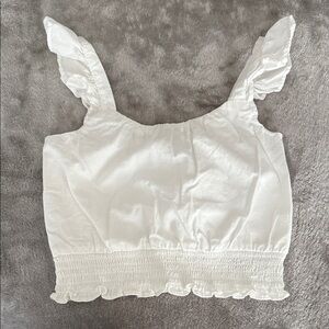 Janie and Jack White Ruffled cropped Tank Top